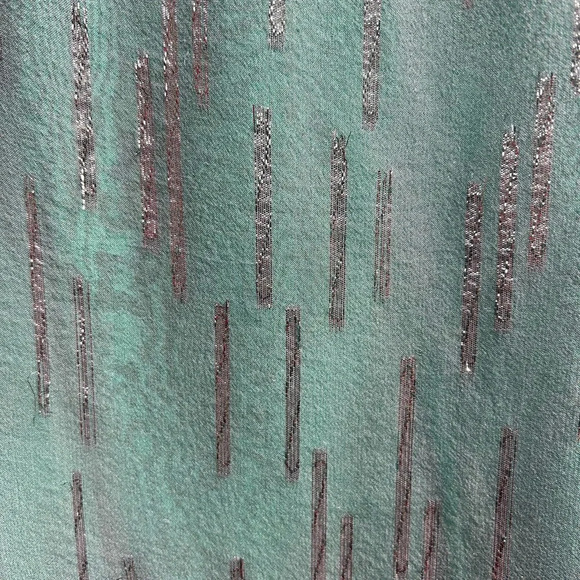 rag & bone Green &  Black Silk Metallic Shift Dress, size 10 - Picture 10 of 15